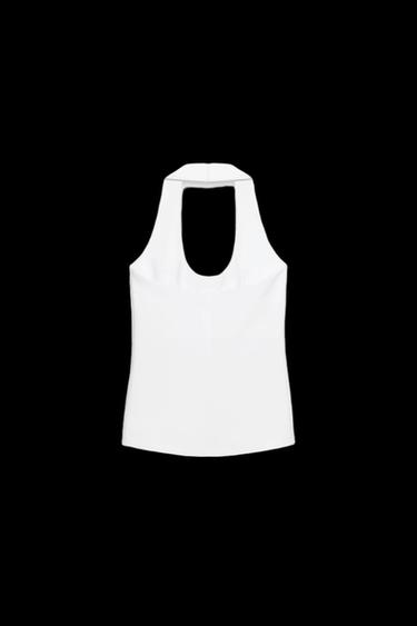 NECKHOLDER-TOP AUS CRÊPE - Weiß von Zara