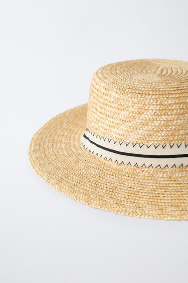 CANOTIER HAT WITH RIBBON - Ecru by Zara - Image 2