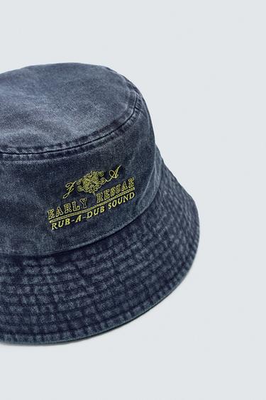 CHAPEAU BOB LAVÉ BRODERIE CONTRASTE - Bleu de Zara - Image 4