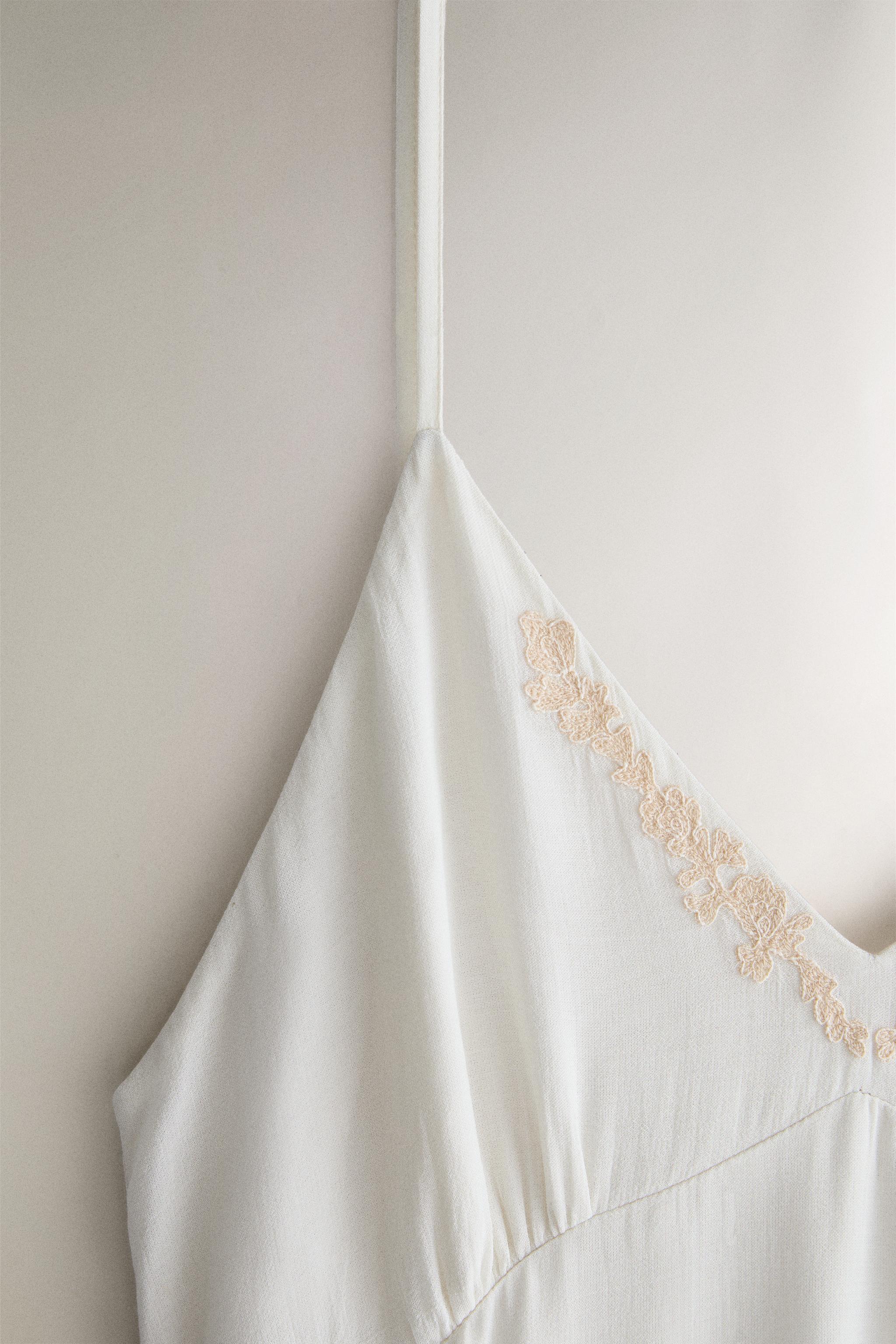 EMBROIDERED NIGHTGOWN — Sea green