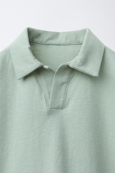 PLAIN POLO SHIRT AND JOGGING BERMUDA SHORTS SET - Green by Zara - Image 3