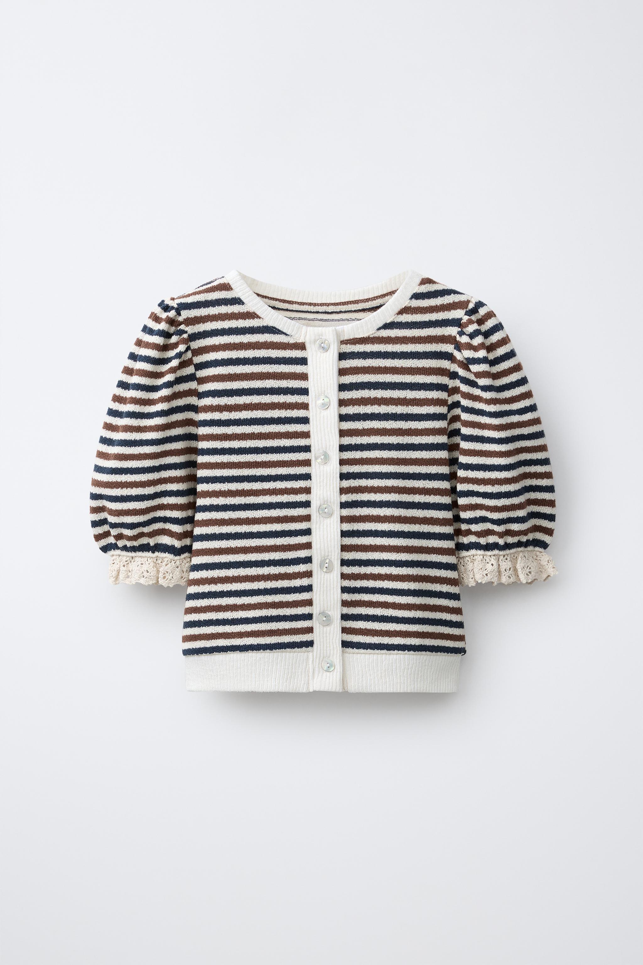 ZARA　ストライプニットカーディガン マルチカラー ZARA(ザラ) カーディガン(レディース) - ブランド通販のBUYMA