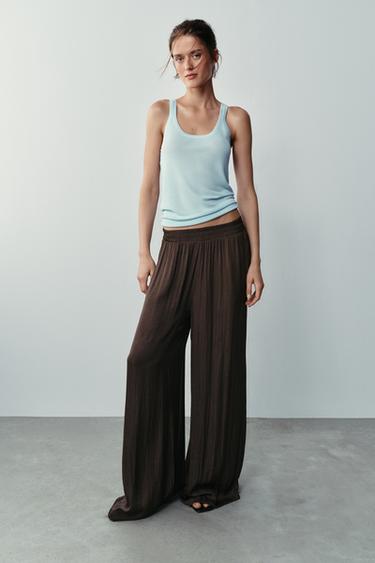 Pantalones de pata ancha fluidos