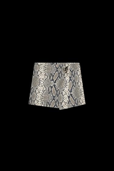 Zara ASYMMETRICAL CULOTTE SKIRT WITH APPLIQUE - Snake