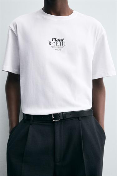 T-SHIRT IMPRIMÉS CONTRASTE - Blanc de Zara - Image 4