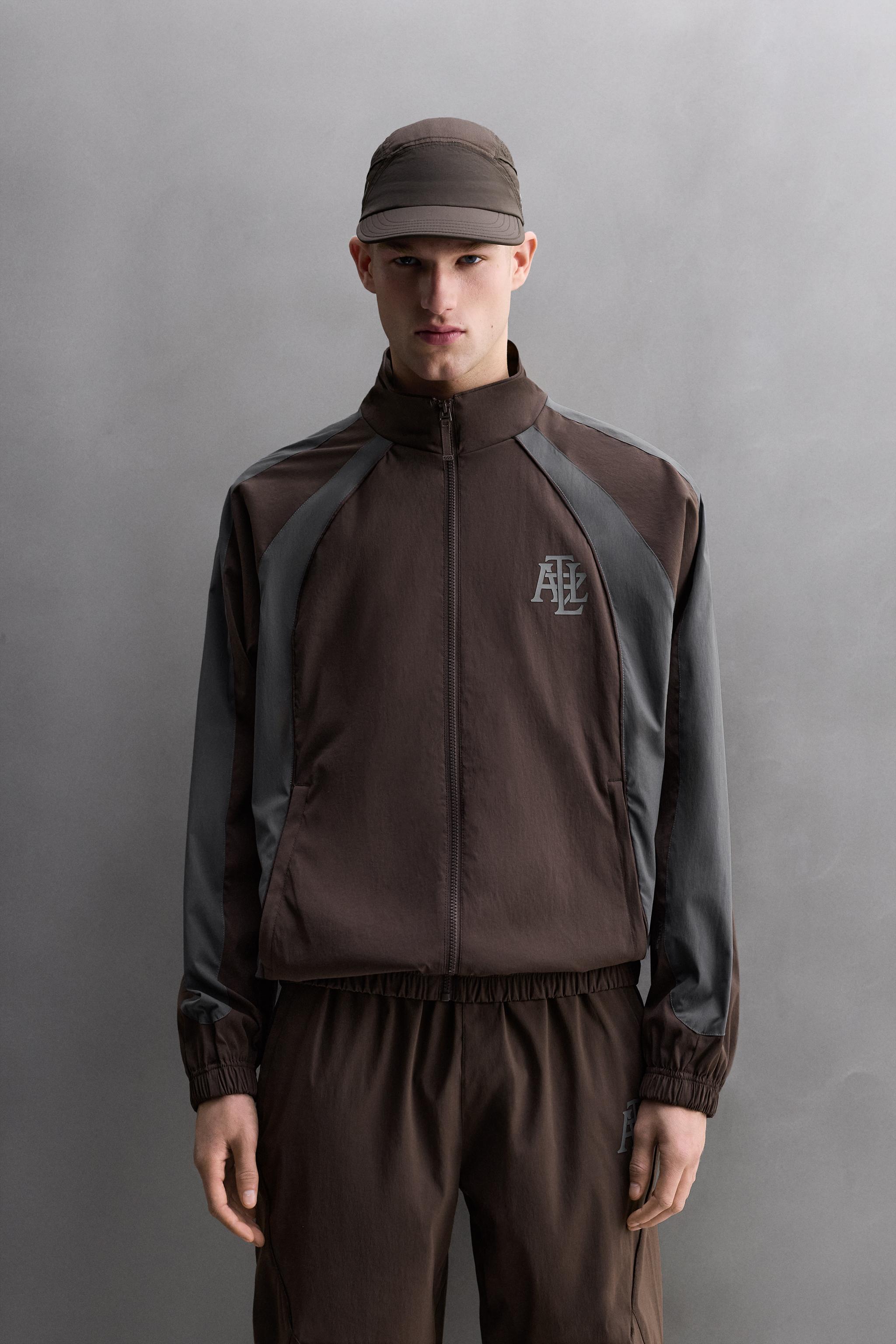 COLOR BLOCK TECHNICAL SOCCER JACKET - Burgundy | ZARA United States