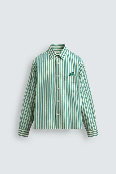 ÁO SƠ MI KẺ SỌC, MIẾNG VÁ PLUTO HARRY LAMBERT FOR ZARA X DISNEY - Màu trắng/Xanh lục từ Zara