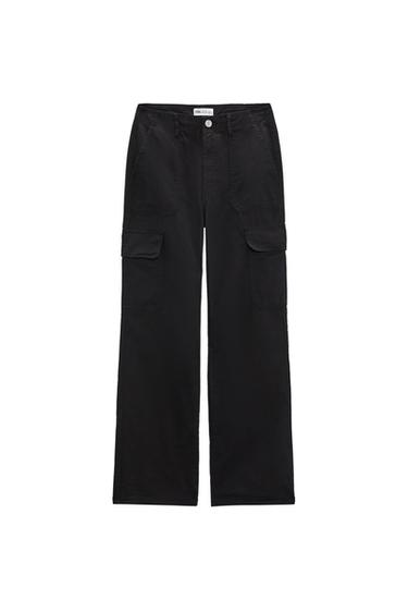 HIGH-RISE STRAIGHT-FIT TRF CARGO TROUSERS