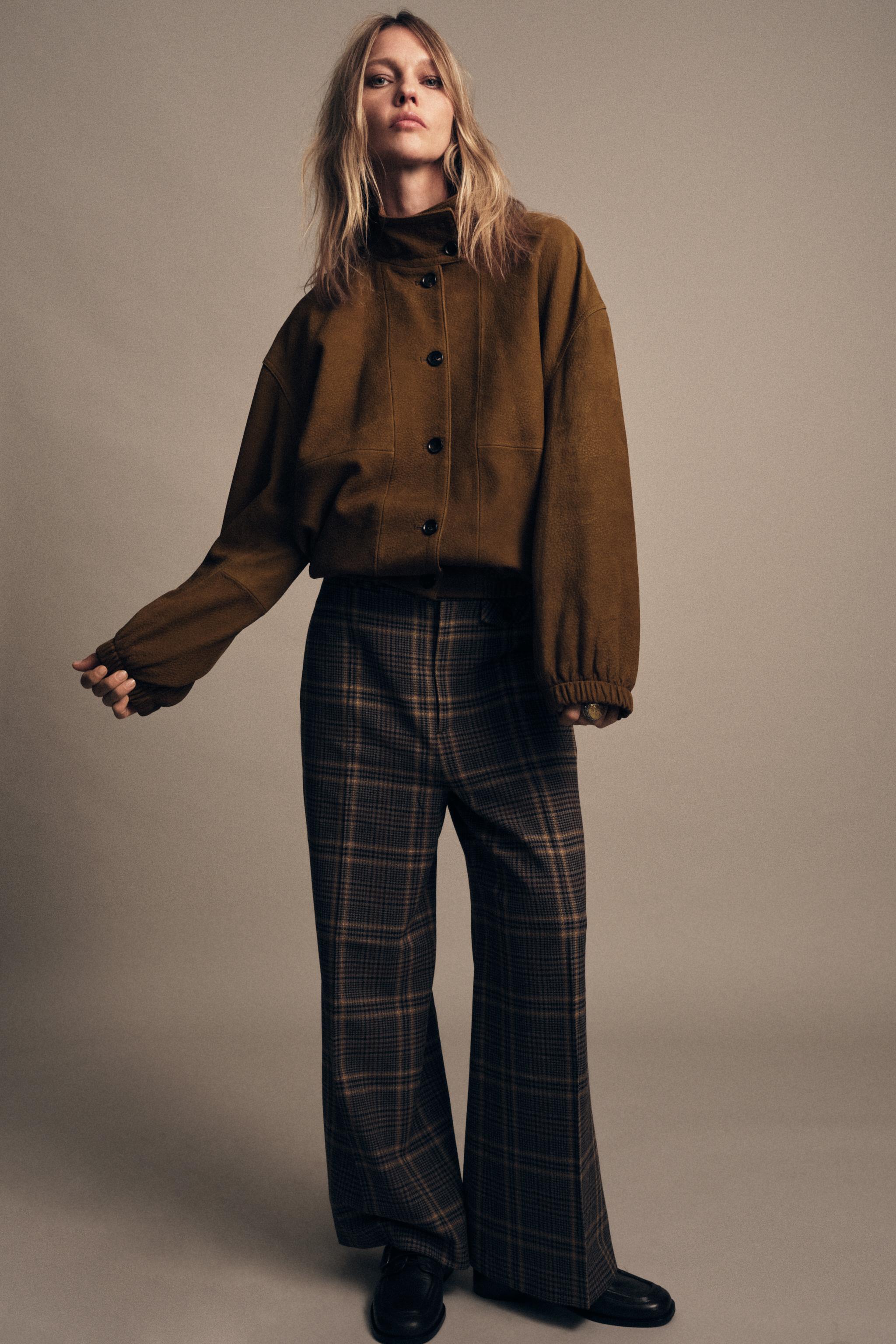 新品未使用ZARA チェックプリント ジョーツ バギーパンツ ブラウン 2025年最新】ZARA カラー：ブラウン系 ショートパンツ・ハーフ