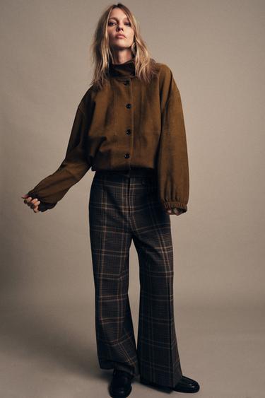 Zara ZW COLLECTION PLAID ANKLE PANTS - Multicolored