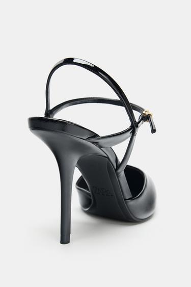 CHAUSSURES OUVERTES À TALONS ET BRIDE - Noir de Zara - Image 4