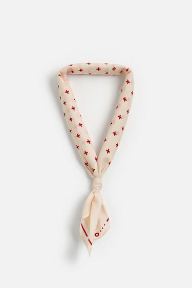 GEOMETRIC PRINT BANDANA - Ecru by Zara