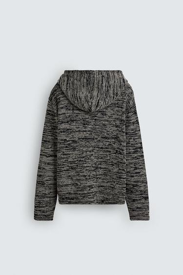 GILET EN MAILLE À CAPUCHE - Noir de Zara - Image 7