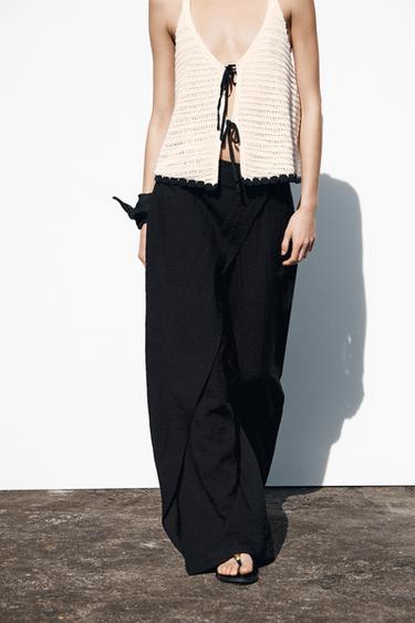 WIDE PAREO TROUSERS - Black by Zara - Image 6