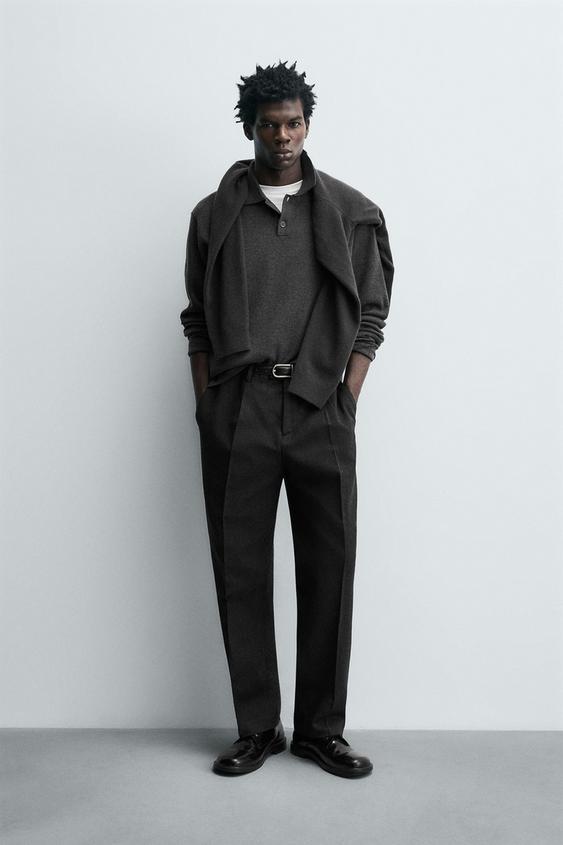 TEXTURED COTTON - WOOL PANTS LIMITED EDITION