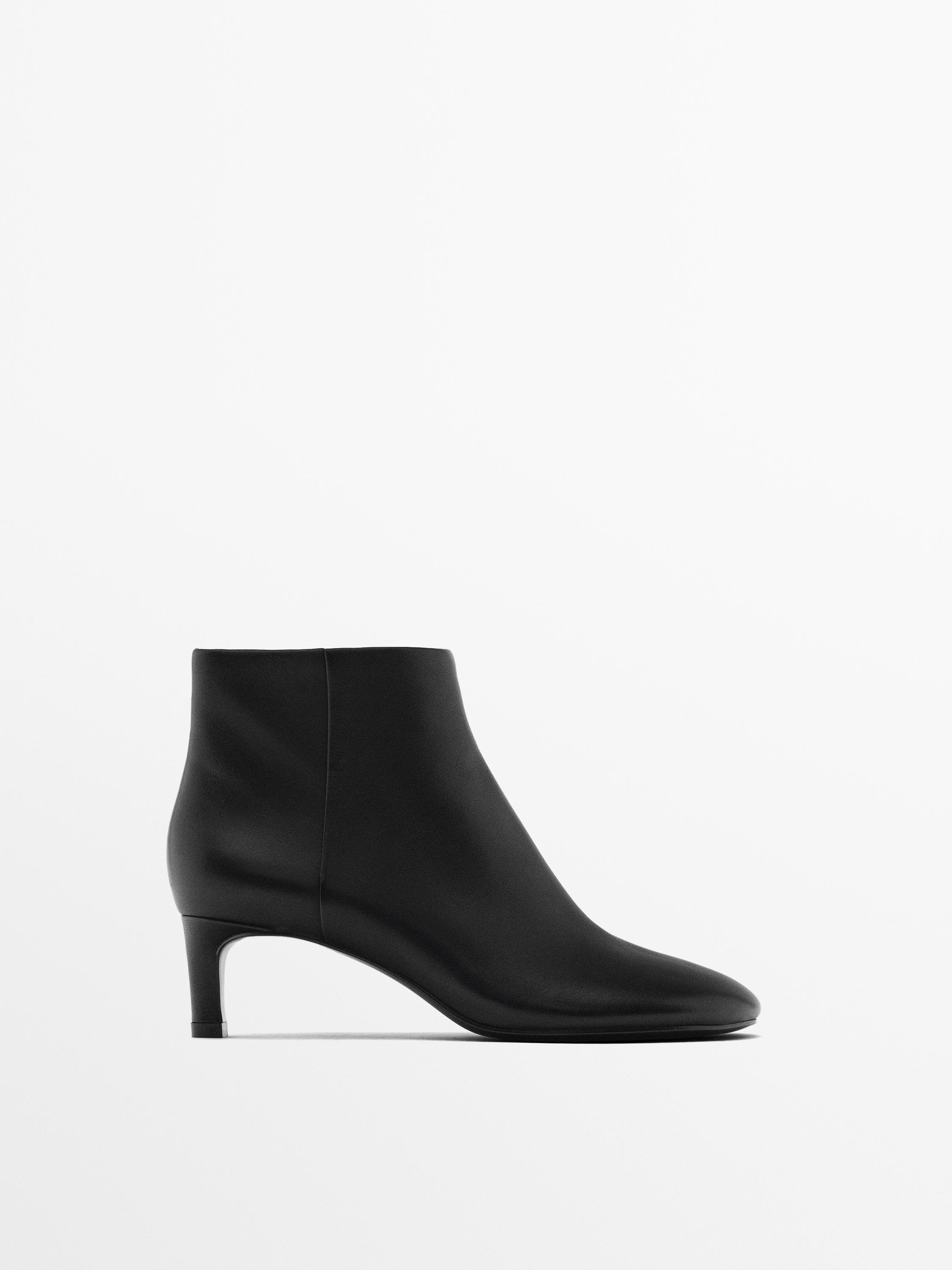 Zara Lined leather ankle factory boots