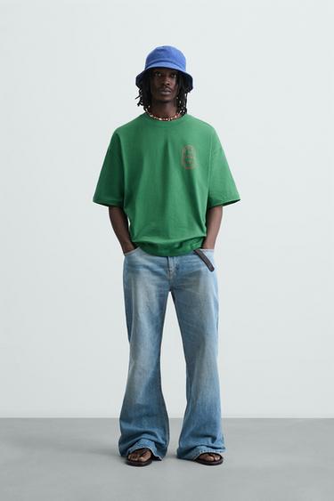 SLOGAN PRINT T-SHIRT - Green by Zara - Image 0