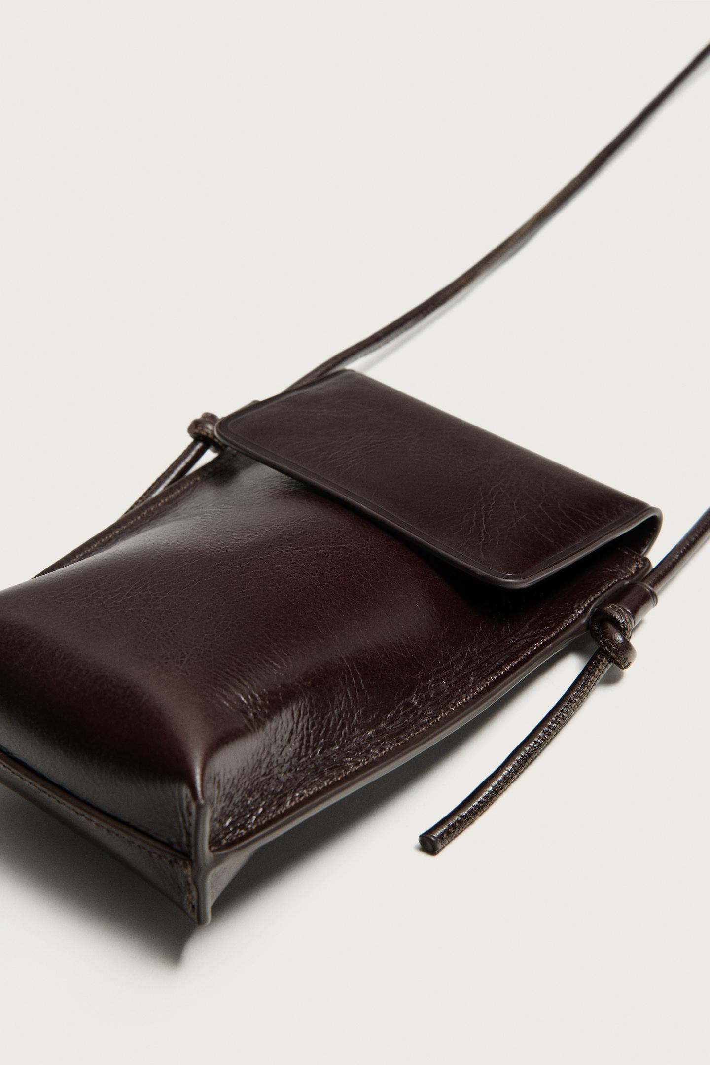 Мужская сумка Zara Leather Crossbody, цвет: Коричневый — фото 6