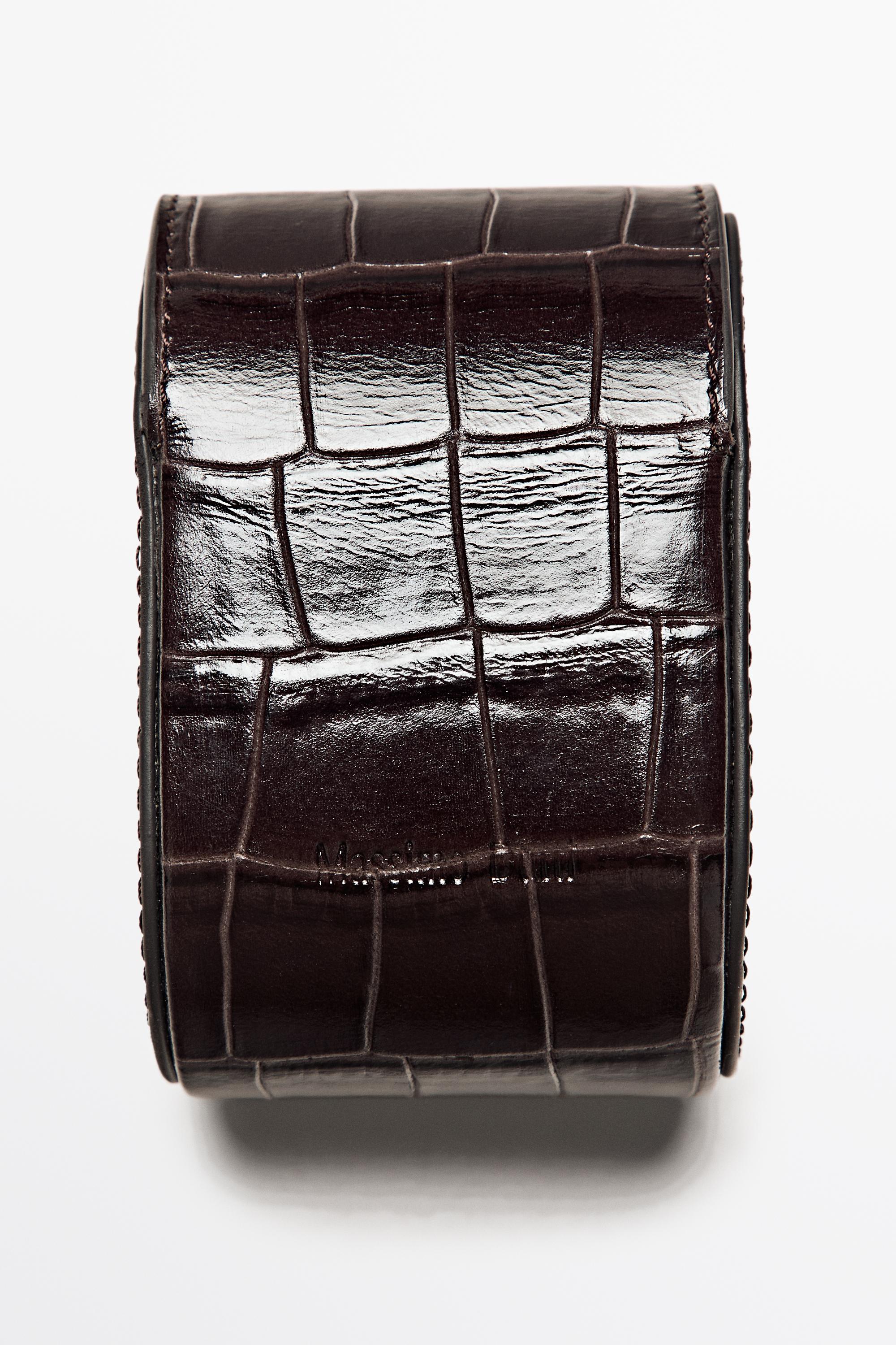 Croc-embossed nappa leather watch case