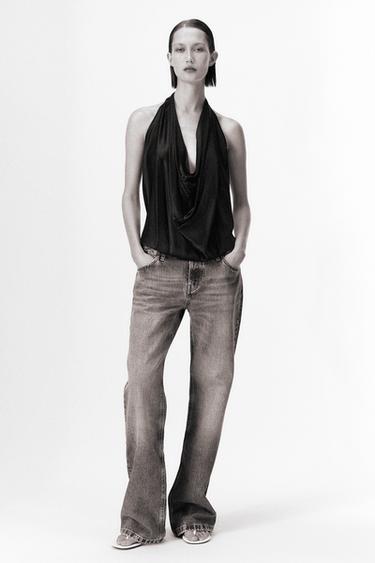 ZW COLLECTION SATIN TOP - Black by Zara - Image 0