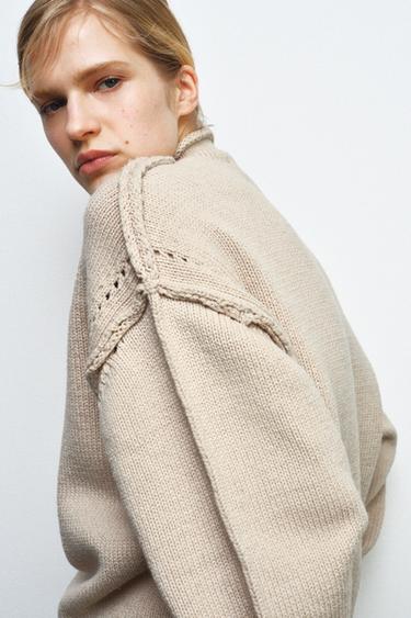 SEAMED KNIT JUMPER - Stone by Zara - Image 2