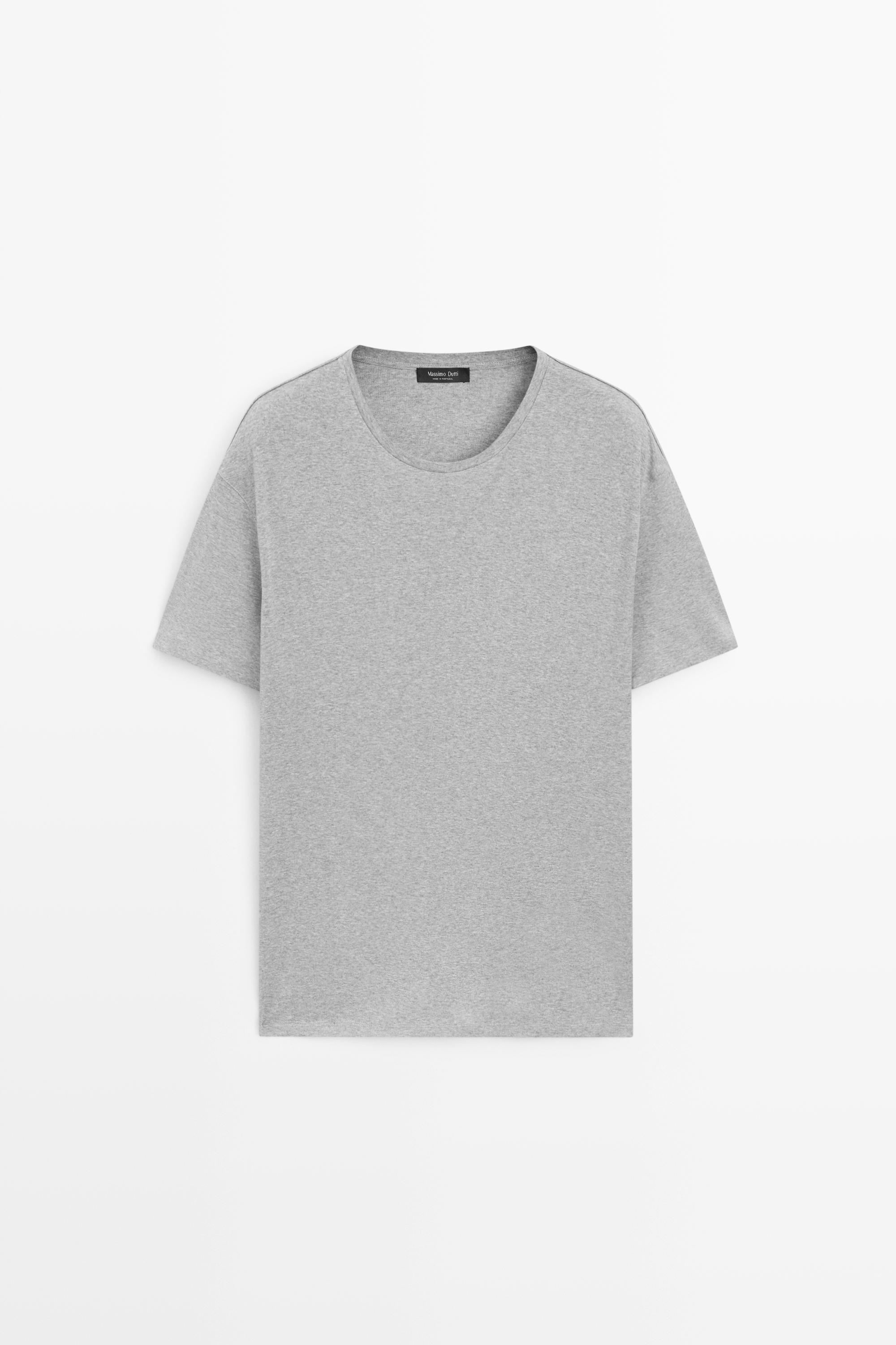 T-shirt chiné 100 % coton à manches courtes