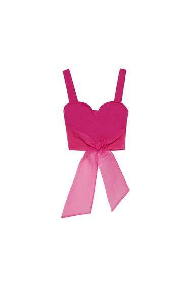 CROP TOP WITH ORGANZA BOW