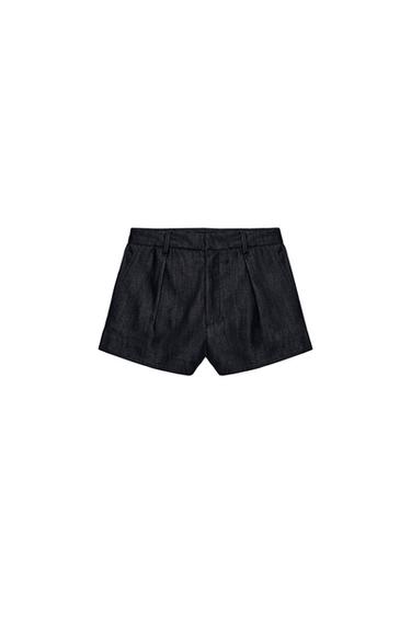 ZW COLLECTION DARTED DENIM SHORTS - Blue by Zara