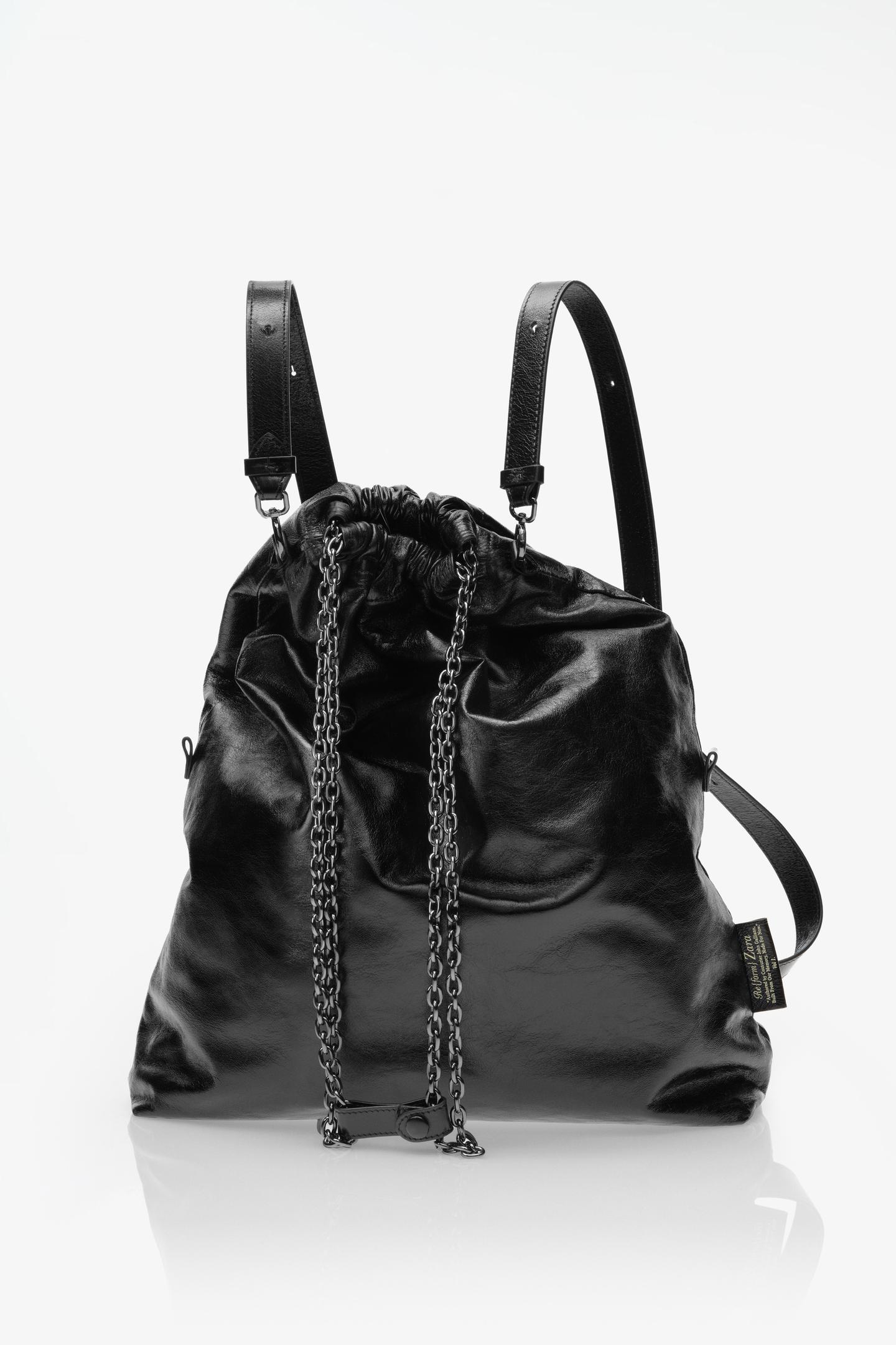 Женская сумка Zara Limited Edition Tri-Chic Large Leather, цвет: Чёрный — фото 7