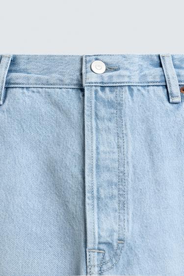 RIPPED STRAIGHT-LEG JEANS - Light blue by Zara - Image 7