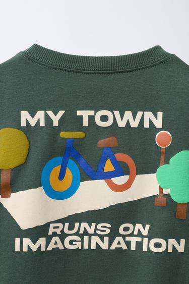LANDSCAPE RELIEF T-SHIRT - Dark green by Zara - Image 3