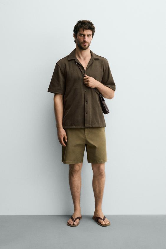 TEXTURED REGULAR FIT SHIRT - Brown by Zara - Image 0