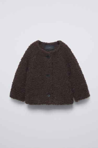 Zara WOOL AND ALPACA BLEND CARDIGAN - Brown