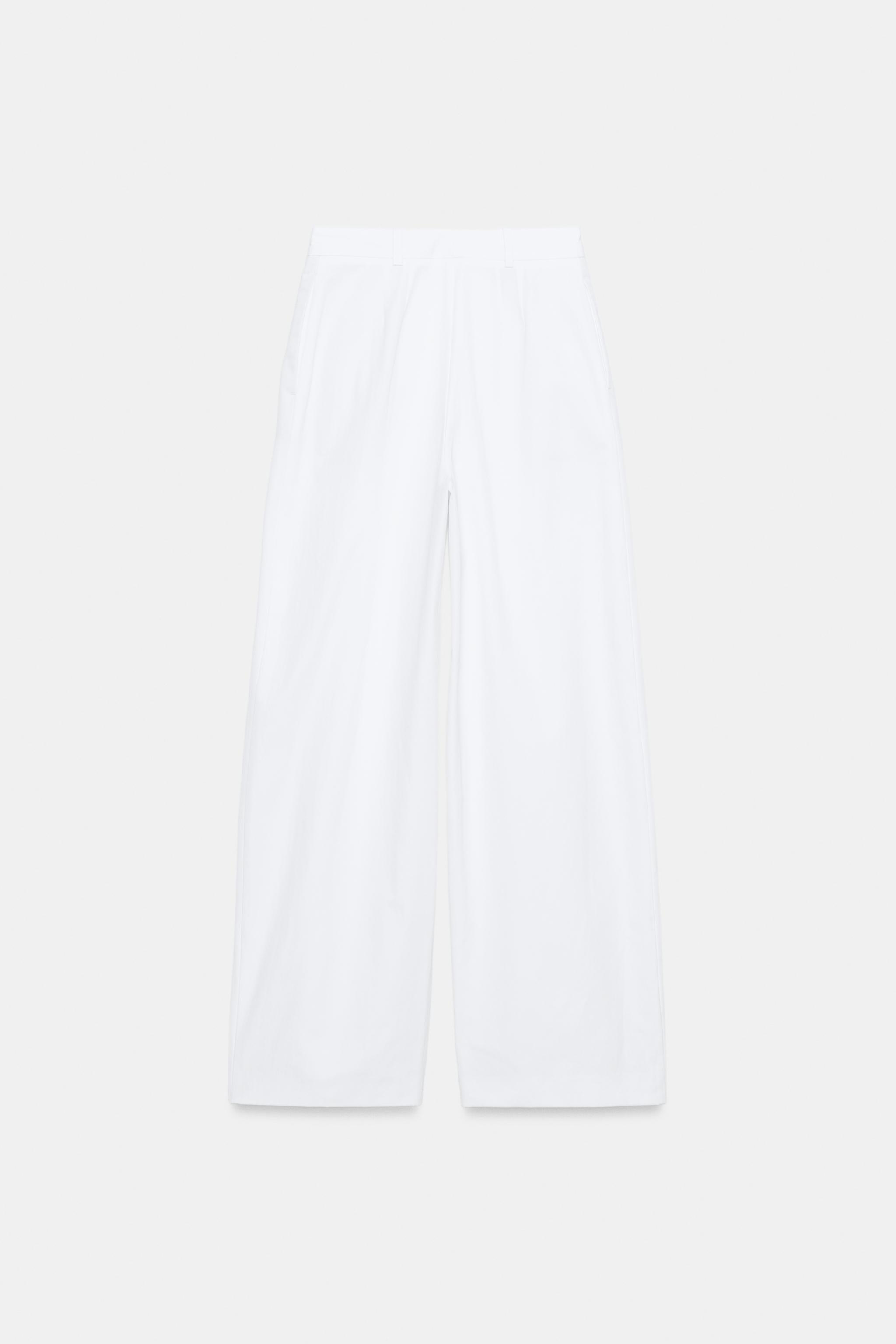 PANTALON EN POPELINE À PINCES