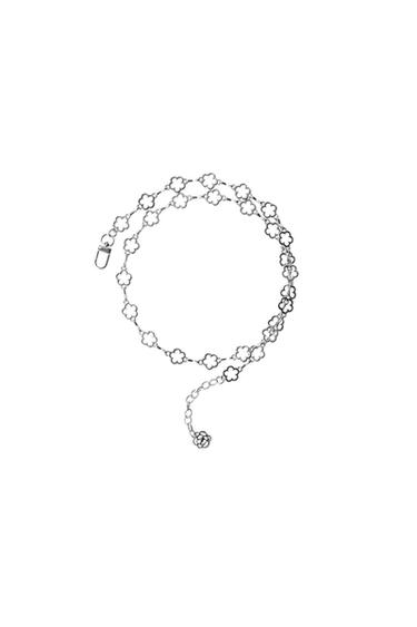 PAS Z VERIŽICO IN CVETLIČNIM POTISKOM - Srebro od Zare