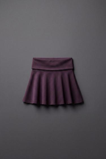 GYM SKORT WITH FOLD-OVER WAISTBAND - Aubergine by Zara