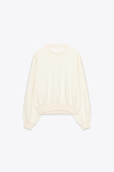 Zara BASIC PLUSH SWEATSHIRT - Yellow