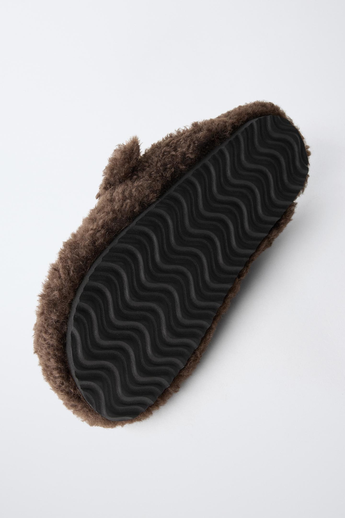 Детские сабо Zara Faux Fur Buckle, цвет: Коричневый — фото 7