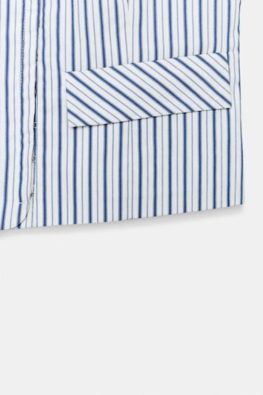 TOP À ENCOLURE AMÉRICAINE ET RAYURES - Bleu / Blanc de Zara - Image 6