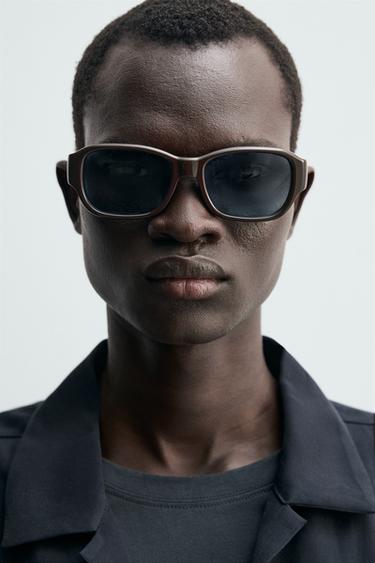 Zara RELAXED FIT FLOWY SHIRT - Blue gray