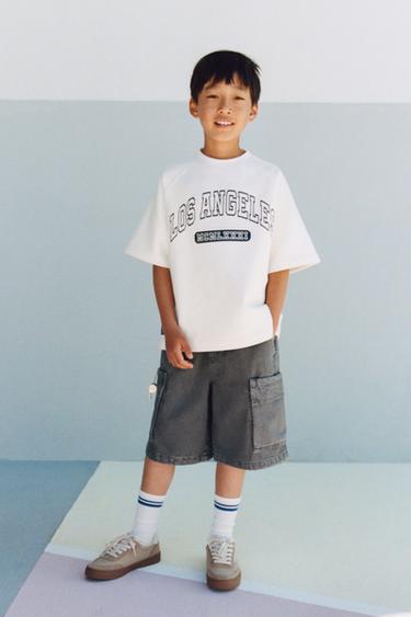 BERMUDA SARGA EFECTO DESGASTADO BOLSILLOS - Gris antracita de Zara