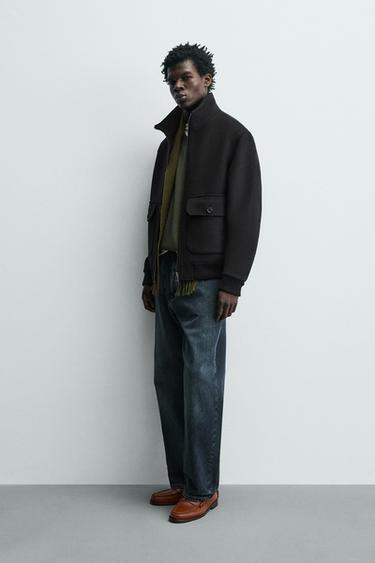 REGULAR FIT JACKET WITH POCKETS - Black by Zara - Image 3