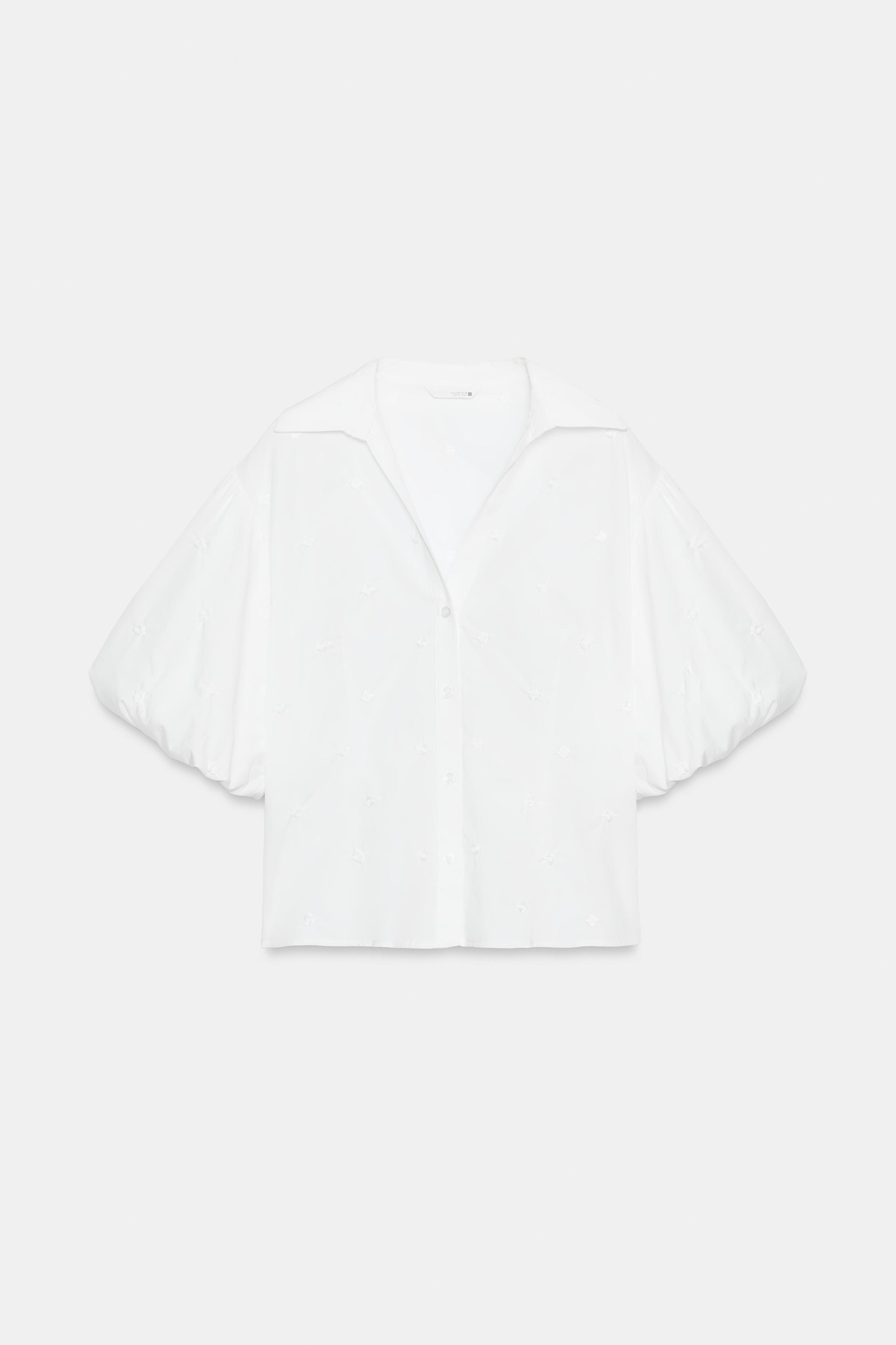 EMBROIDERED PUFF SLEEVE SHIRT