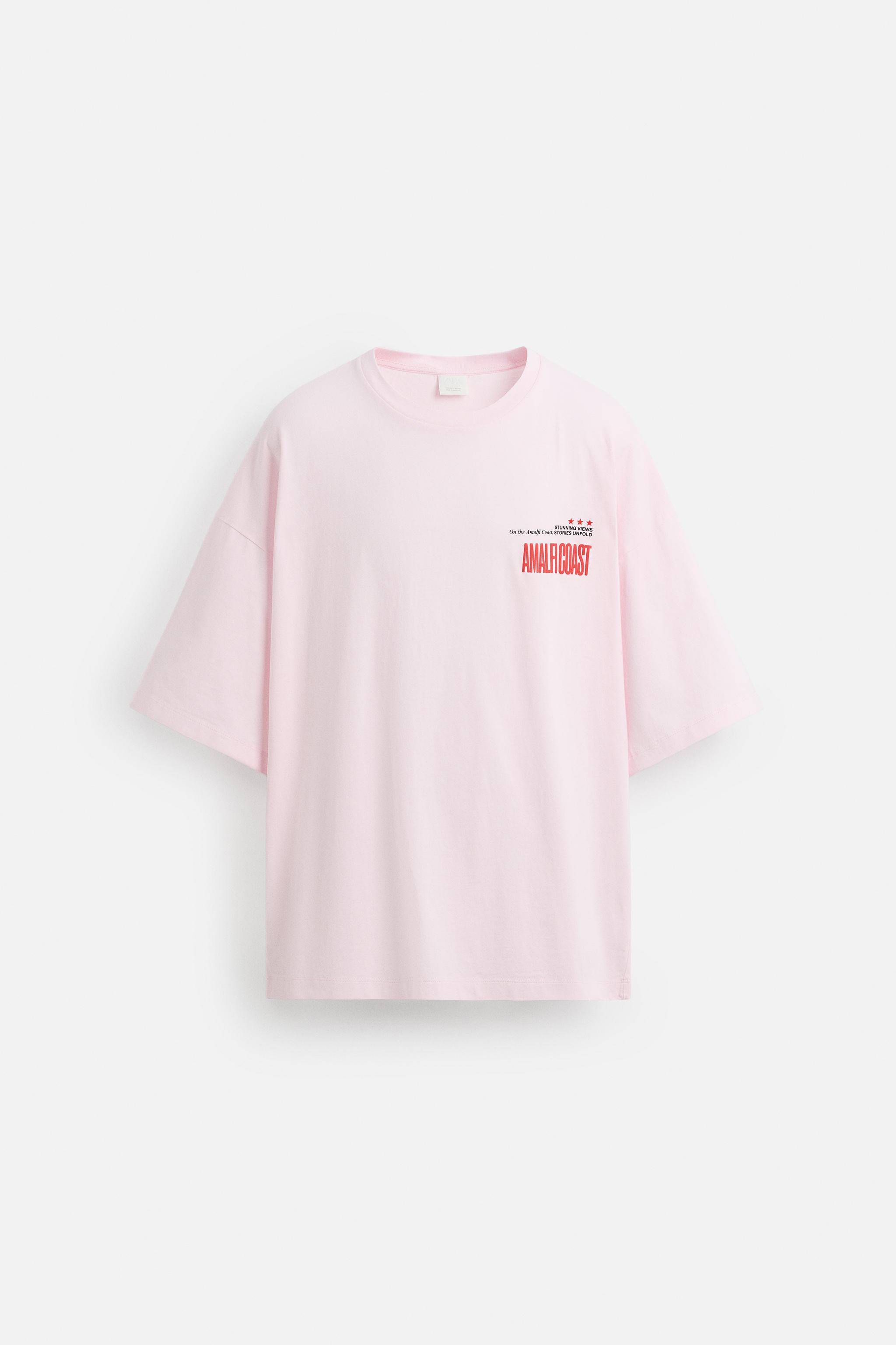 【ZARA】コントラストプリント Ｔシャツ ピンク | 6224/438/620 COMBINATION PRINT T-SHIRT - Pink | ZARA United States