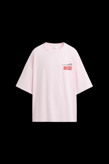 CONTRAST PRINTED T-SHIRT - Pink by Zara - Image 0