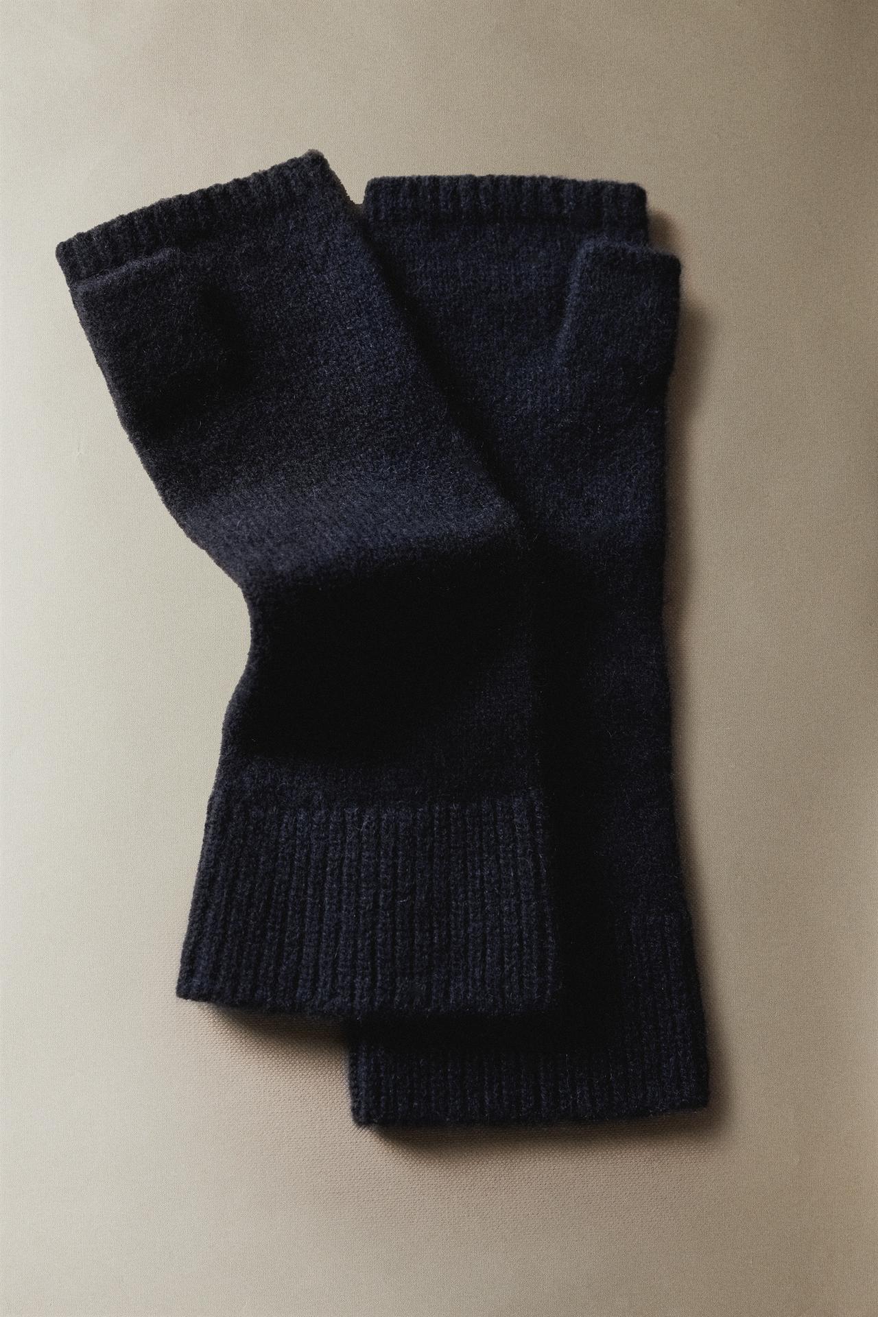 CASHMERE MITTENS — Blue