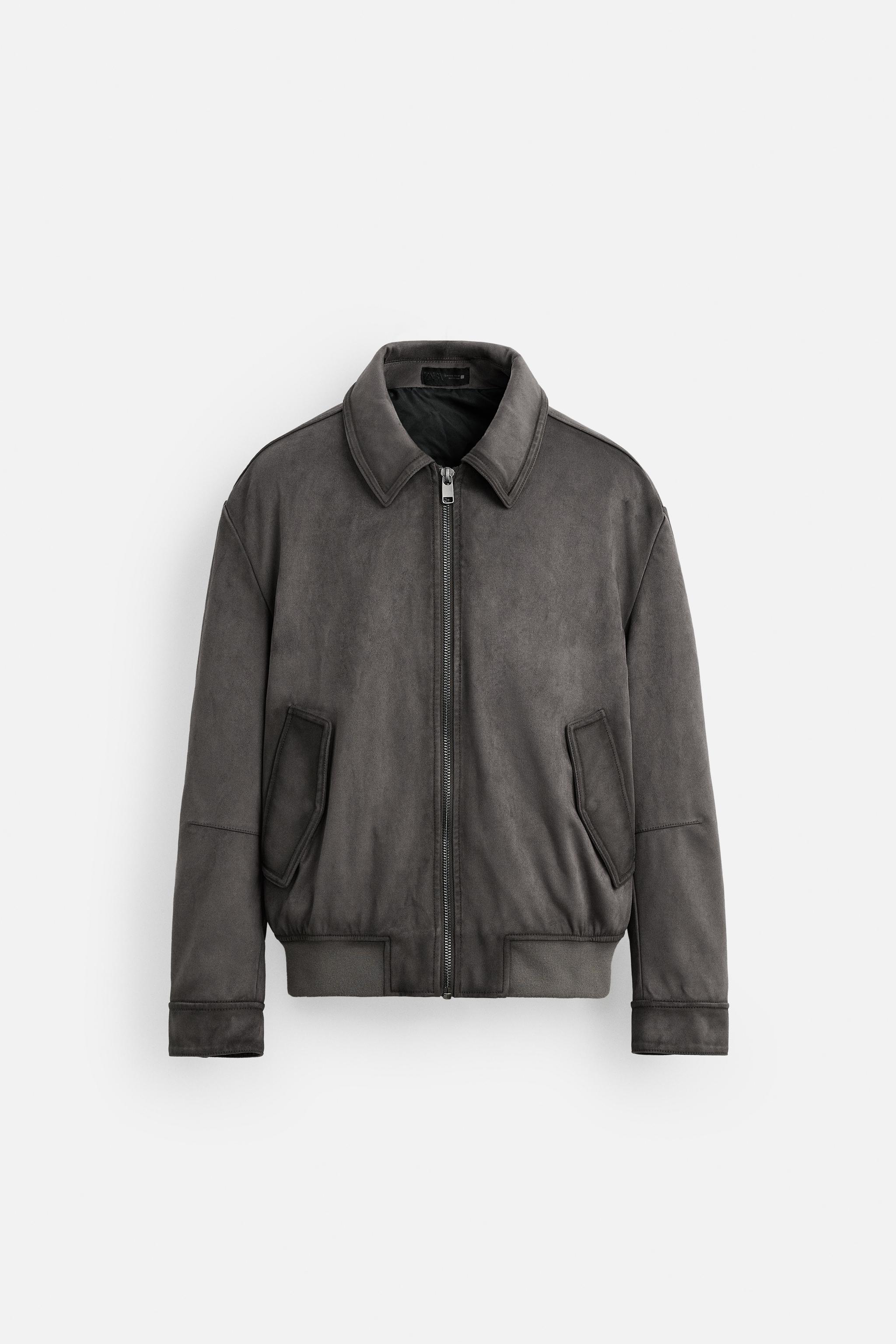 Youllyuu Men Suede Leather Jackets Vintage Cargo Outwear