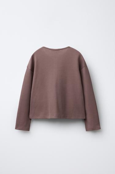 AGES 6-14 / WAFFLE KNIT PYJAMAS WITH EMBROIDERED TEXT - Aubergine by Zara - Image 2