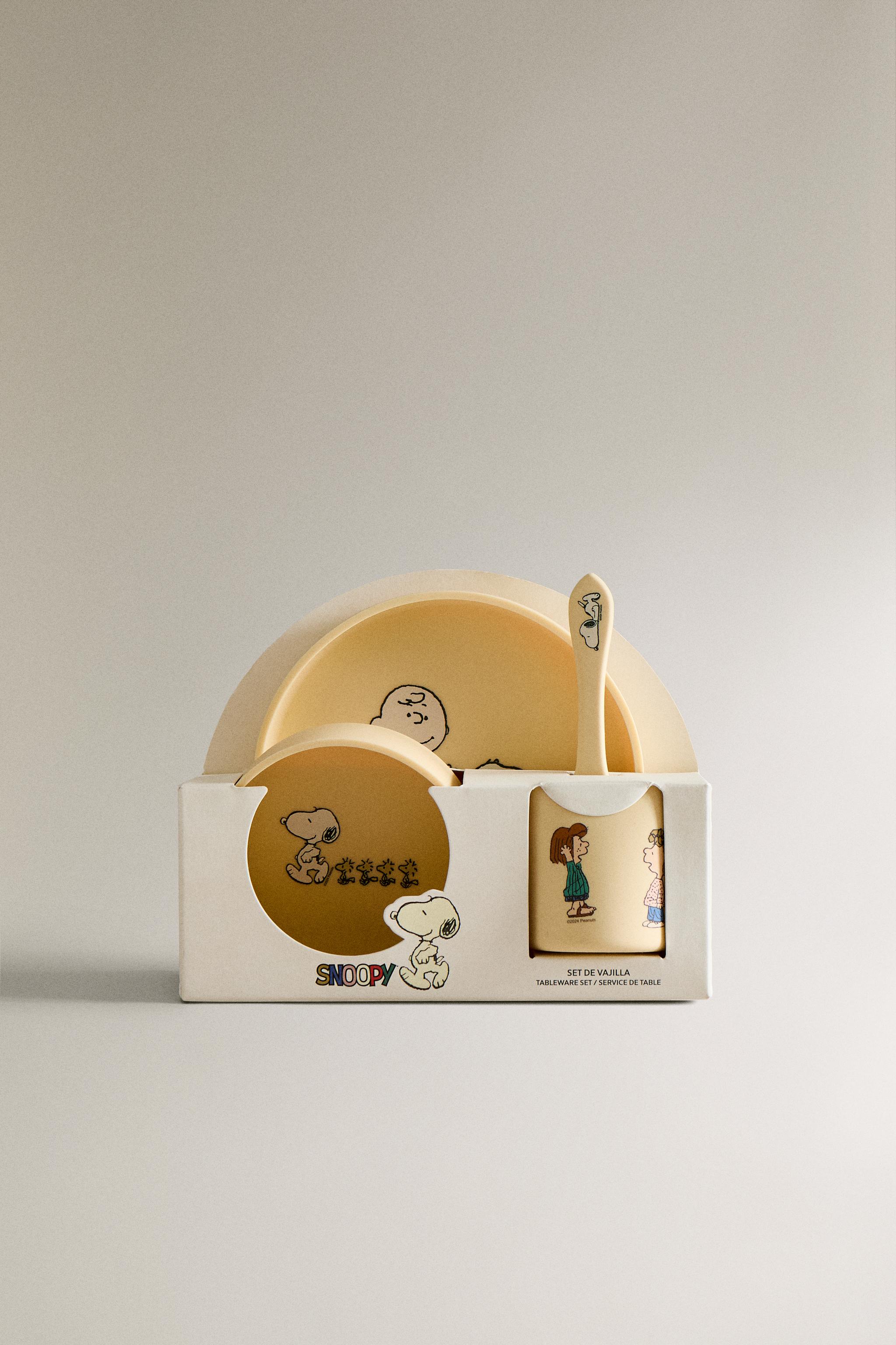 PEANUTS™ キッズテーブルウェアセット（4個セット） - ライトイエロー