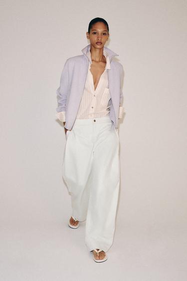 PANTALÓN ANCHO ZW COLLECTION - Crudo de Zara